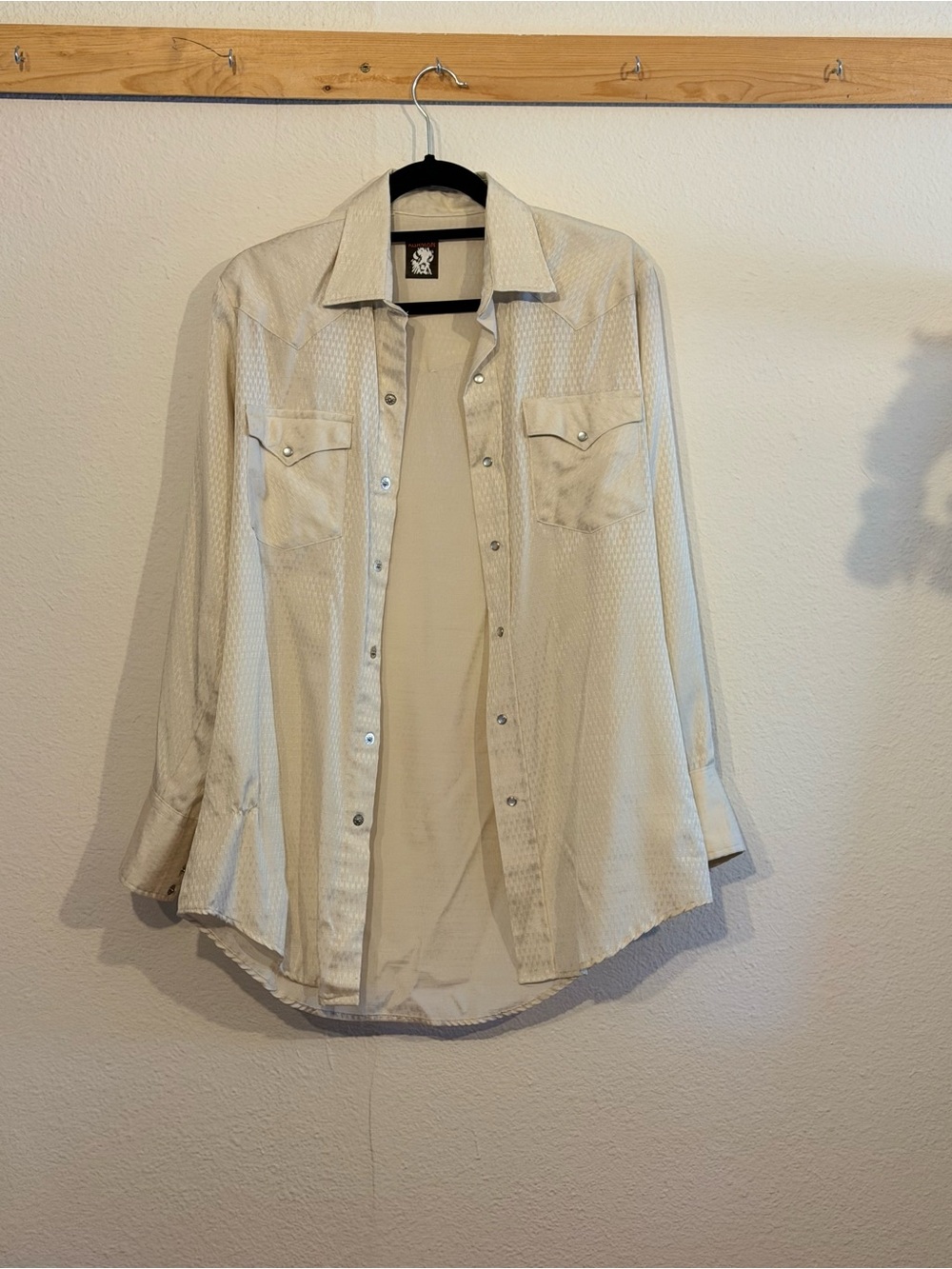 Karman Men's Cream Button-Up Western Shirt